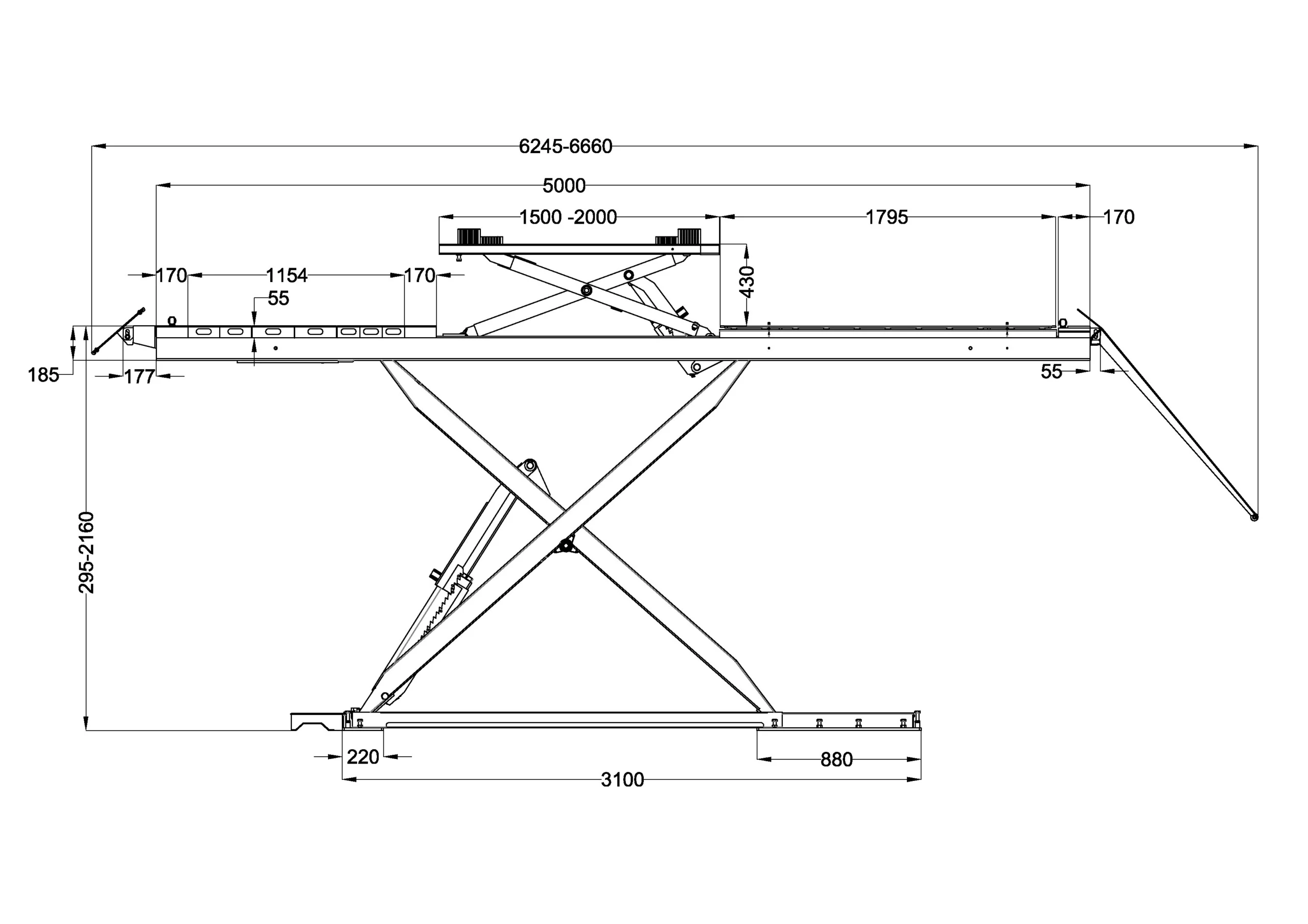 Hidraulična makazasta dizalica ATH Cross Lift® 40 OGA – 4.000 kg