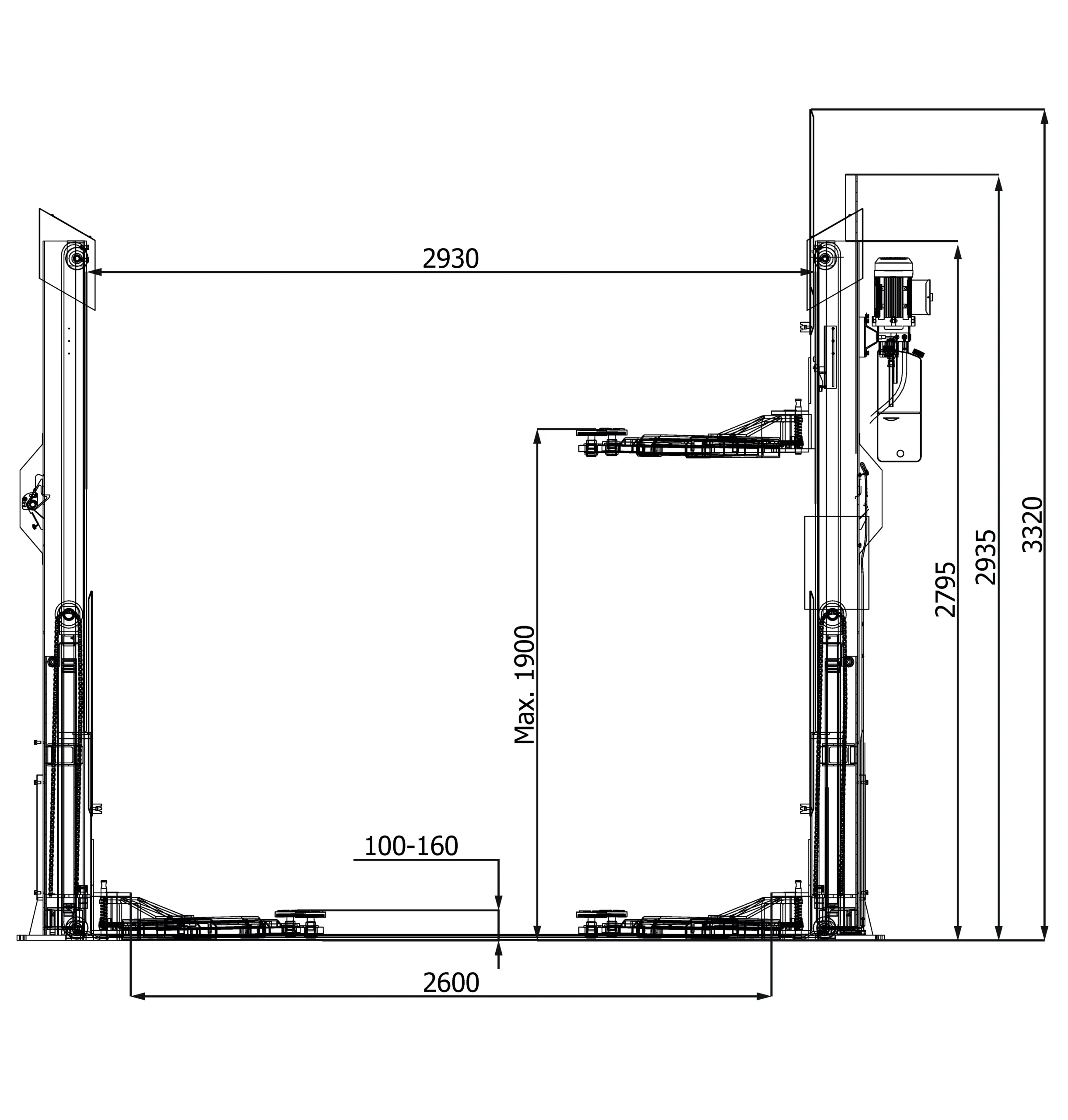 Elektro-hidraulična dvostubna dizalica ATH Comfort Lift® 2.35 – 3.500 kg 380 V